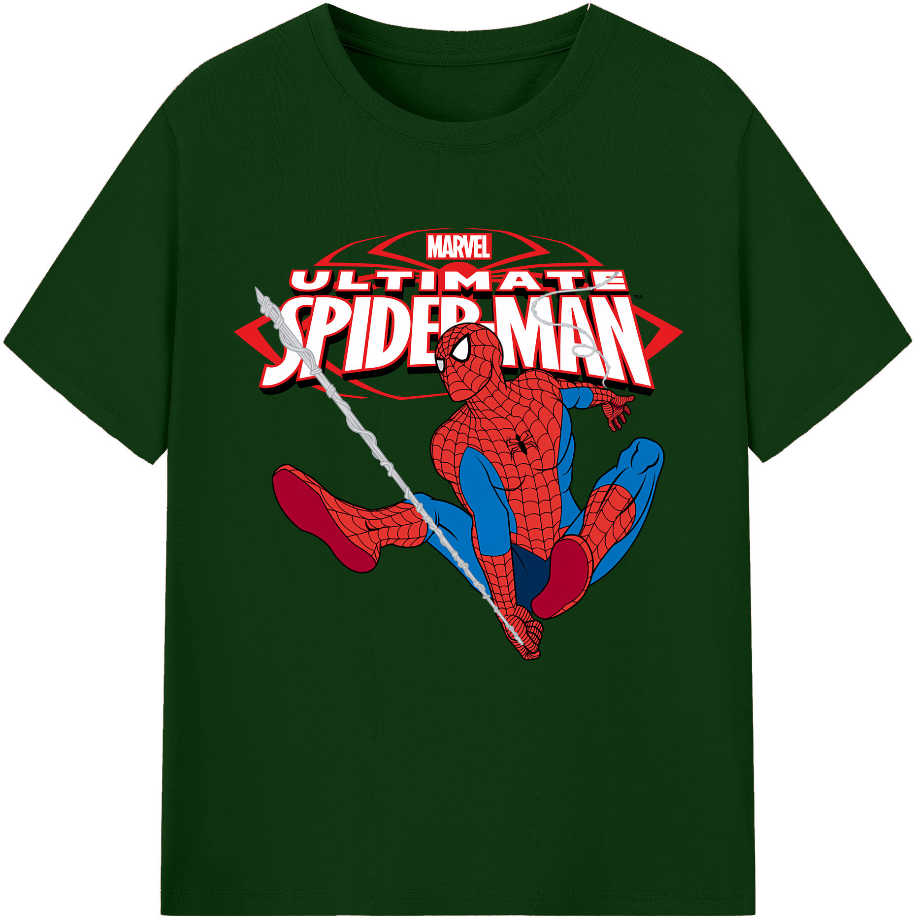（画像用） Spider Man スパイダーマン 綿100％半袖Tシャツ（フロントプリント）